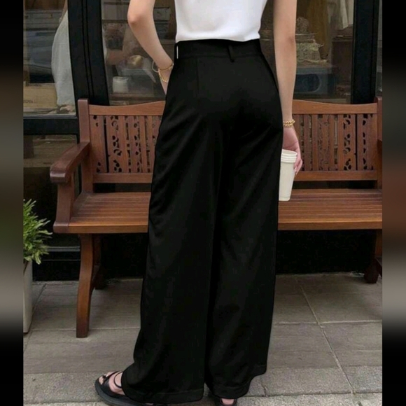 Women's Casual Solid Color Suit Pants - Picture 3 of 3